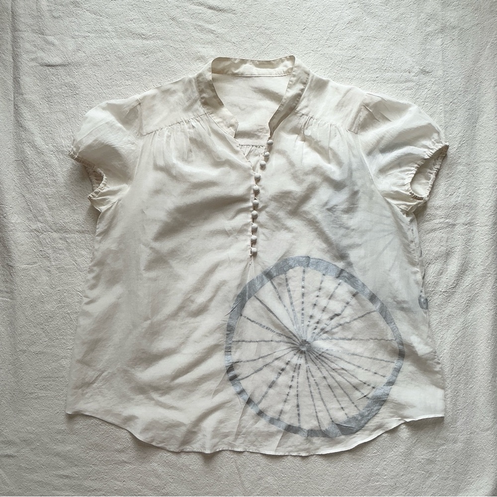 Silk Cotton Short Sleeve Blouse